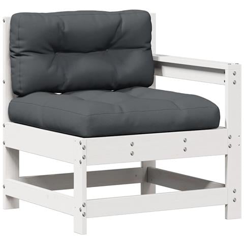 Set Salotto da Giardino 3 pz Cuscini Legno Massello Pino Bianco - Foto 9