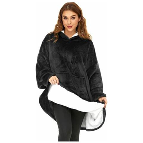 Felpa Con Cappuccio Pile Coperta Grandi Dimensioni Calda Oversize Indossabile - Foto 2