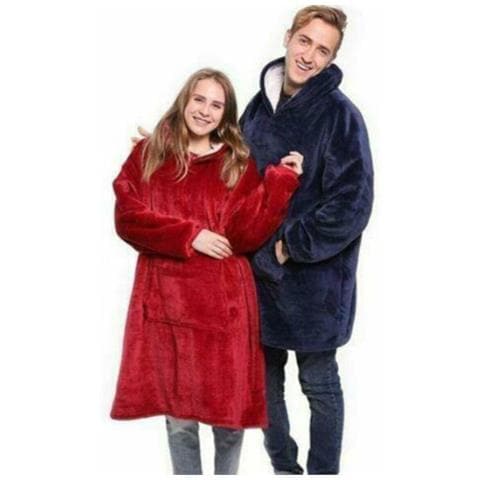 Felpa Con Cappuccio Pile Coperta Grandi Dimensioni Calda Oversize Indossabile - Foto 4