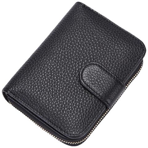 Portafoglio A Fisarmonica In Vera Pelle Black - Foto 1