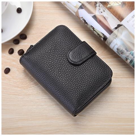 Portafoglio A Fisarmonica In Vera Pelle Black - Foto 2