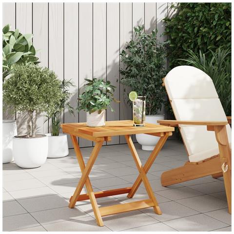 Tavolo Da Giardino Pieghevole 50x50x50 Cm Legno Massello Acacia - Foto 3