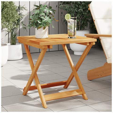 Tavolo Da Giardino Pieghevole 50x50x50 Cm Legno Massello Acacia - Foto 1