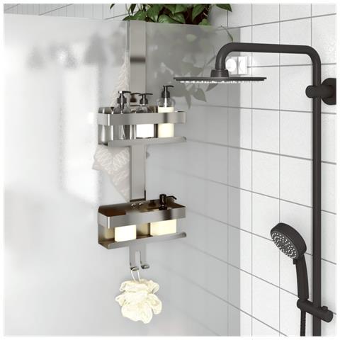 Mensola Da Doccia Pensile In Acciaio Inox 304 Spazzolato - Foto 1