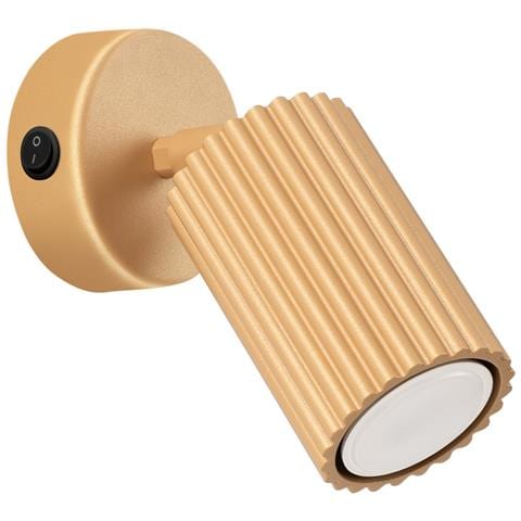 Lampada Da Parete Karbon Oro Con Interruttore Sl. 1560 - Minimalista Lampada Da Parete D'oro 16x8x8 Cm - Foto 1