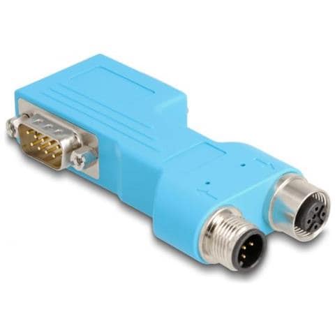 60666 Adattatore Per Inversione Del Genere Dei Cavi 2x D-sub 2x M12 Blu - Foto 1