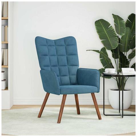 Poltrona Relax Blu In Velluto - Foto 3