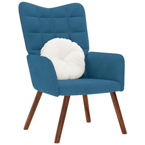 Poltrona Relax Blu In Velluto - Foto 1