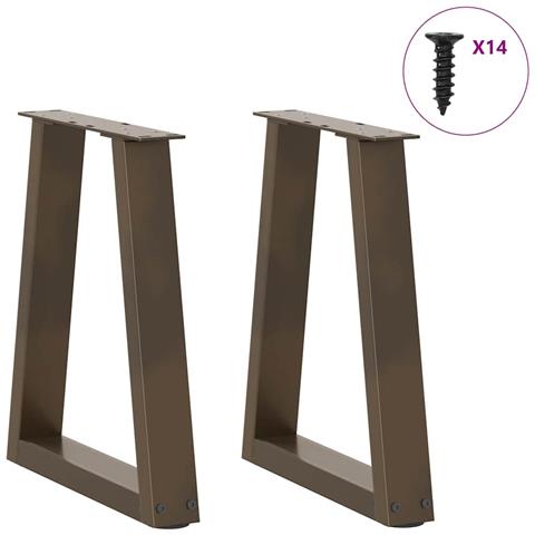 Gambe Per Tavolo Pranzo A V 2pz Naturale 38x(42-43,3)cm Acciaio - Foto 3