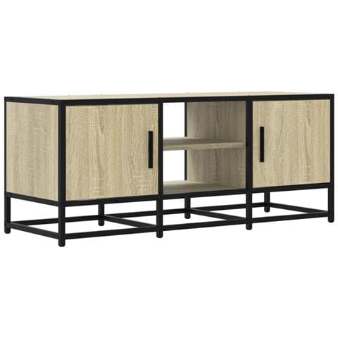 Mobile Tv Rovere Sonoma 100x35x41 Cm Legno Multistrato Metallo - Foto 2