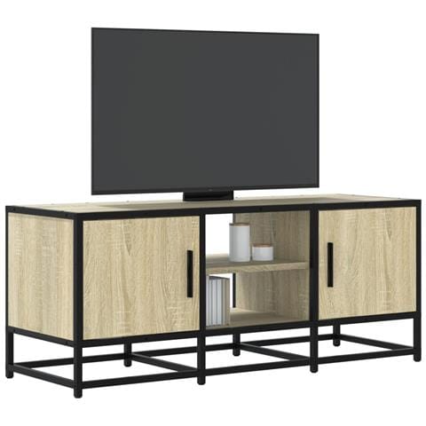 Mobile Tv Rovere Sonoma 100x35x41 Cm Legno Multistrato Metallo - Foto 1