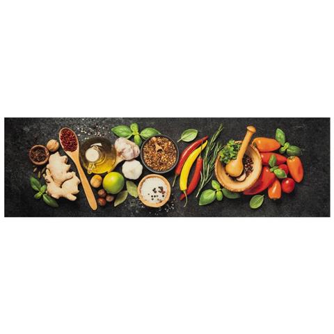 Lusso Casadino -  Tappeto Da Cucina Lavabile Spezie 45x150 Cm Velluto - Foto 1