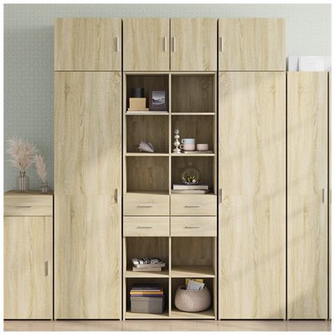 Lusso Casadino -  Armadietto Rovere Sonoma 70x42,5x225 Cm In Legno Multistrato - Foto 8