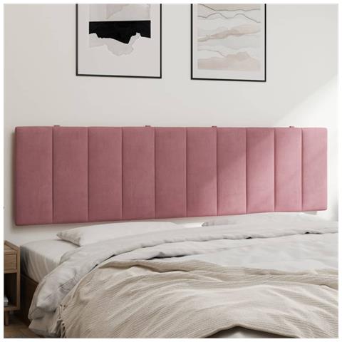 Cuscino Testiera Rosa 180 cm in Velluto - Foto 2