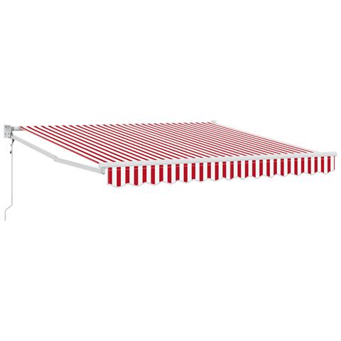 Tenda Retrattile Automatica Rigata Rossa e Bianca 300x250 cm - Foto 1