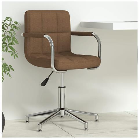 Sedia Girevole da Ufficio Marrone in Tessuto - Foto 2