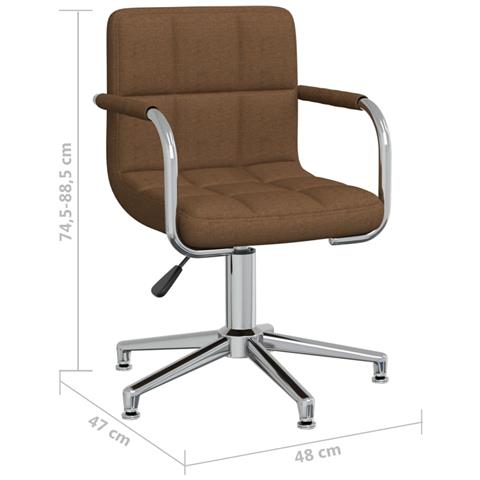 Sedia Girevole da Ufficio Marrone in Tessuto - Foto 9