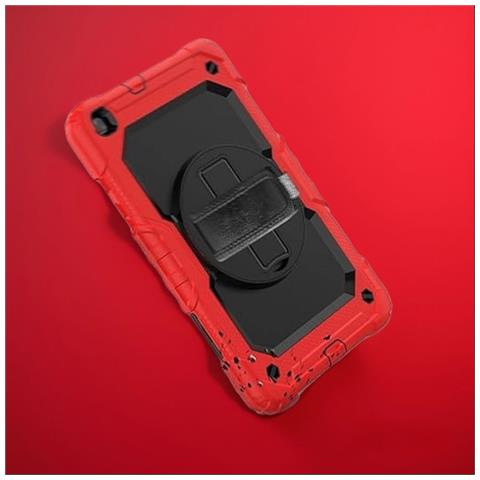 Custodia Con Supporto Girevole Per Samsung Galaxy Tab A 8.0 2019 Rosso - Foto 2