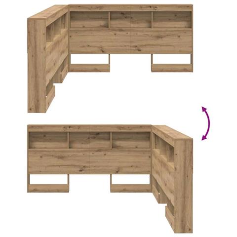 Testata contenitore rovere artigianale 140 cm Legno multistrato - Foto 9