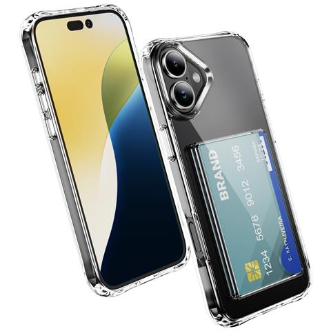 Custodia Acrilica Antiurto Con Slot Laterale Per Carte Compatibile Con Iphone 16 - Foto 1