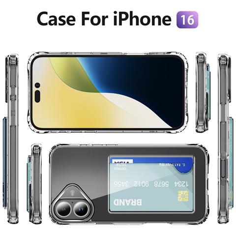 Custodia Acrilica Antiurto Con Slot Laterale Per Carte Compatibile Con Iphone 16 - Foto 7