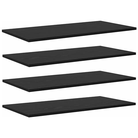 Scaffale 4 pcs Nero 80 x 40 x 1.5 cm Legno multistrato - Foto 1