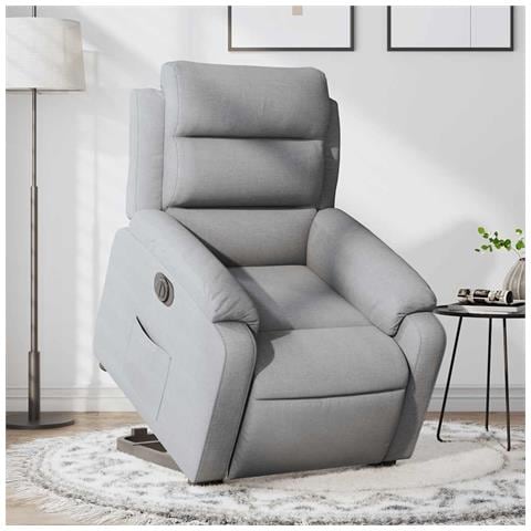 Poltrona Reclinante Alzapersona Elettrica Grigio Chiaro Tessuto - Foto 2