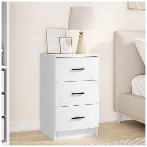 Armadio da Notte Bianco 38 x 38 x 66 cm Legno multistrato - Foto 2