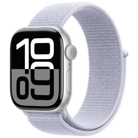Watch Series 10 GPS Impermeabile 50m Always-On Retina LTPO3 1,92" 64GB Bluetooth 5.3 Wi-Fi UWB ECG Fitness Tracker 42mm Aluminium Argento con Cinturino Sport Loop Nuvola Azzurra One Size - Foto 2