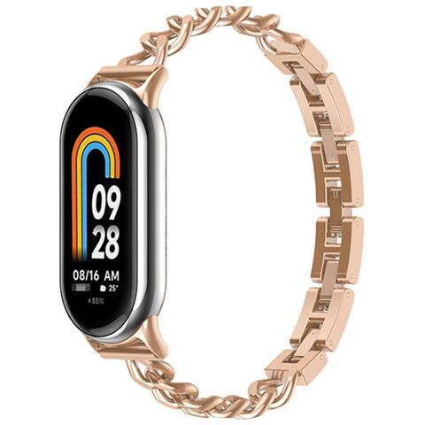Cinturino A Bracciale In Metallo Compatibile Con Xiaomi Mi Band 8/9/10 - Elegante Cinturino In Acciaio Inossidabile Pinkgold - Foto 1