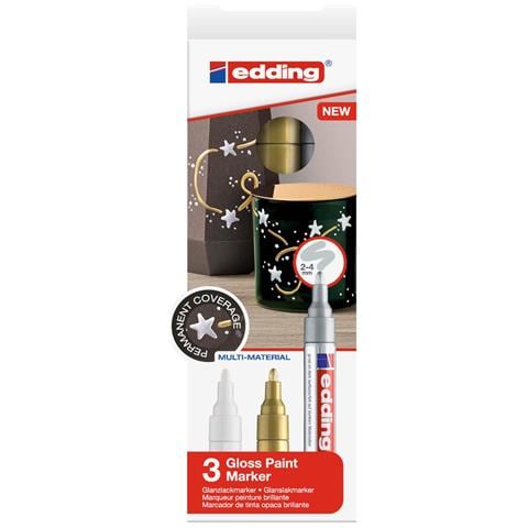 750 marcatore permanente Punta sottile Oro, Argento, Bianco 3 pz - Foto 1