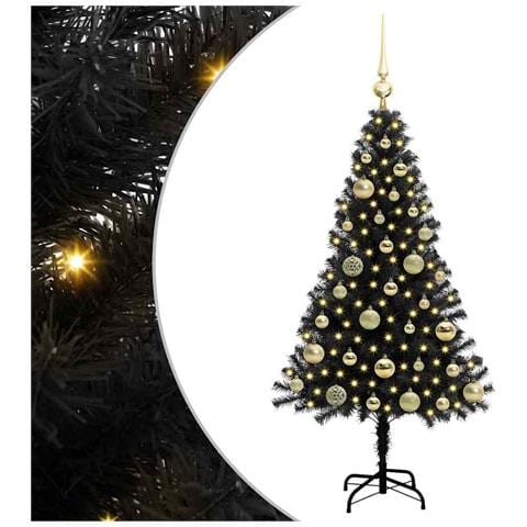 Albero di Natale con 150 LED con supporto Nero 120 cm PVC - Foto 1