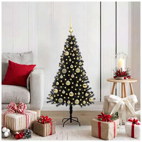 Albero di Natale con 150 LED con supporto Nero 120 cm PVC - Foto 2