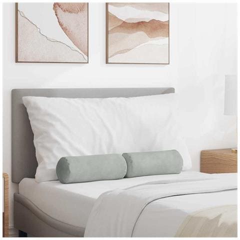 Cuscini a rullo 2 pcs Grigio chiaro Ø 15 x 40 cm - Foto 2