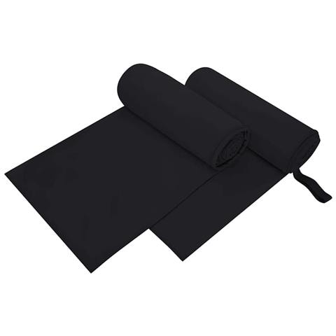 Asciugamani Sportivi 2 pcs Nero 200 x 100 cm - Foto 1