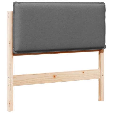 Testiera imbottita Grigio Naturale e Chiaro 90 cm Pino massello - Foto 1