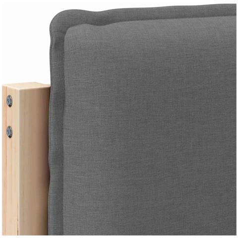 Testiera imbottita Grigio Naturale e Chiaro 90 cm Pino massello - Foto 9