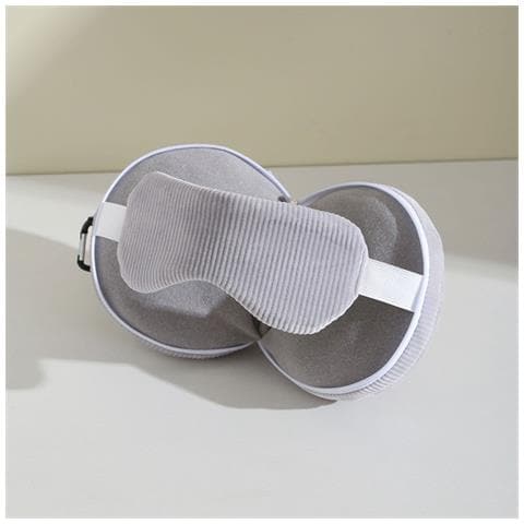 Cuscino Da Viaggio 2-in-1 A Forma Di U Con Maschera Per Gli Occhi Oscurante Per Sonno E Riposo Grey - Foto 2