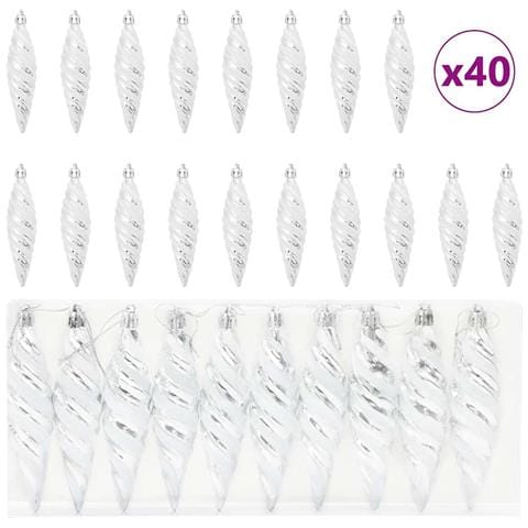 Palla a spirale di Natale 40 pcs Argento Plastica - Foto 1