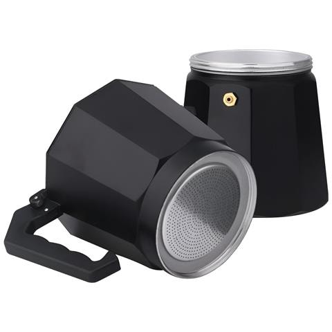 Caffettiera Italiana 560ml 12 Tazze In Alluminio Con Manico Ergonomico, Nero - Foto 2
