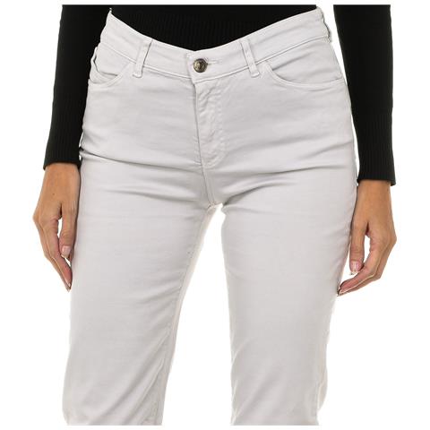 Pantaloni Lunghi Donna In Tessuto Stretch Vestibilità Regolare 6y5j18-5n0rz - Foto 2