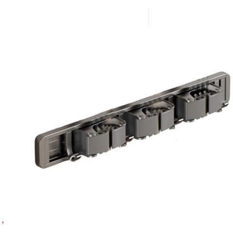 Porta Scope E Mop A Parete 40cm - Alluminio Space, 3 Clip E 4 Ganci, Impugnatura Silicone Antiscivolo, Spaziatura Regolabile - Foto 1