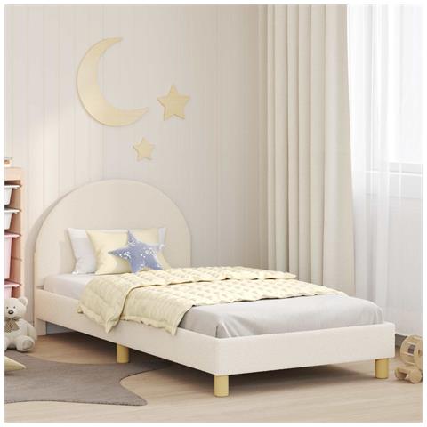 Struttura letto bambini con testata Crema 90 x 190 cm - Foto 2