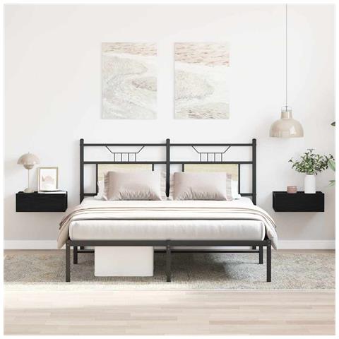 Comodini sospesi 2 pz Rovere Nero 40x32x15 cm Legno ingegnerizzato - Foto 2