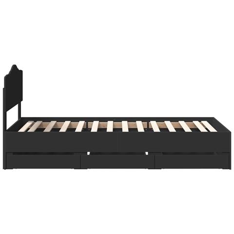 Struttura del letto Nero 100 x 200 cm Legno Ingegnerizzato - Foto 9