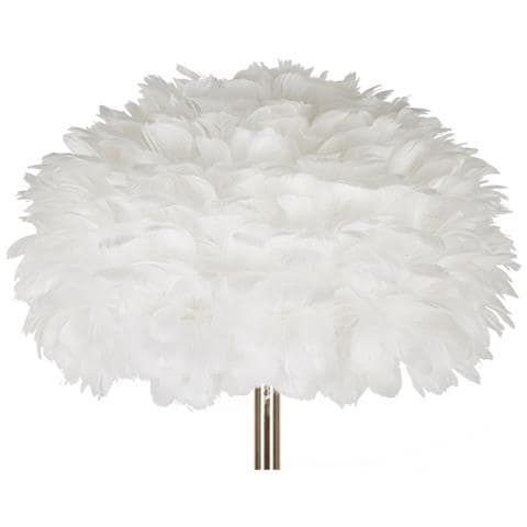 Lampada Da Terra Feathers Slim Bianca E Oro In Metallo Con Paralume In Tessuto - Foto 2