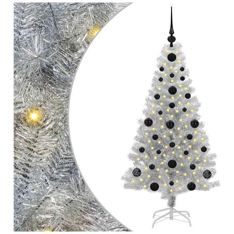Albero di Natale con 150 LED con supporto Argento 120 cm PET - Foto 1