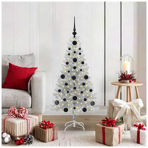 Albero di Natale con 150 LED con supporto Argento 120 cm PET - Foto 2