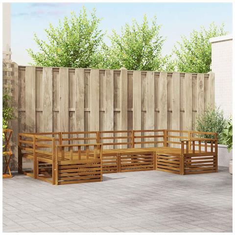 Set divani 6 pcs Naturale Legno di Acacia Massello - Foto 2