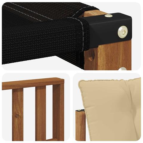 Set di divani da esterno con cuscino 6 pcs Naturale e Beige - Foto 9